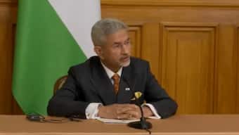 External Affairs Minister S Jaishankar during a press briefing in Moscow on Friday. ANI