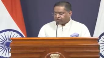MEA Spokesperson Randhir Jaiswal during a briefing on Thursday. ANI
