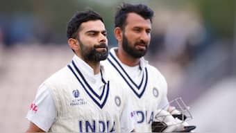 Virat Kohli won 38 Tests as India captain with Cheteshwar Pujara in the team. Image: Reuters

