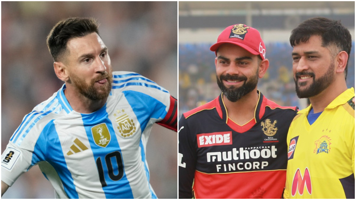 Lionel Messi could be sharing the field with the likes of Virat Kohli and MS Dhoni at Mumbai's Wankhede Stadium in a once-in-a-lifetime-event later this year. Image: AP/BCCI Lionel Messi could be sharing the field with the likes of Virat Kohli and MS Dhoni at Mumbai's Wankhede Stadium in a once-in-a-lifetime-event later this year. Image: AP/BCCI