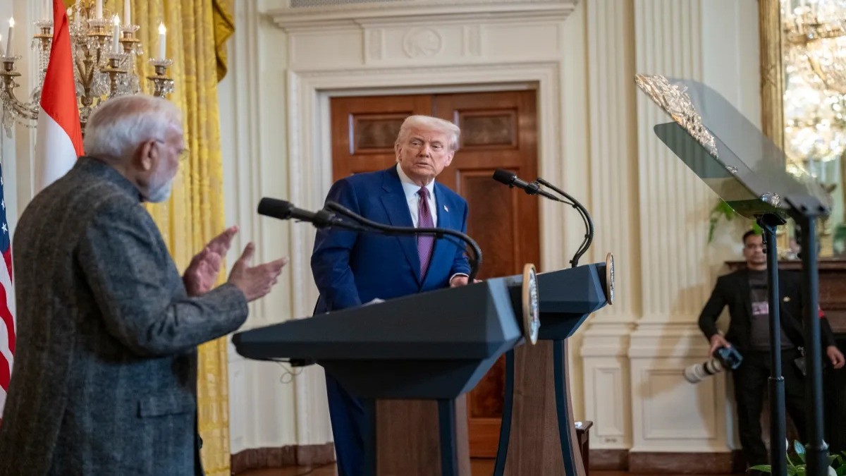 Modi’s Bharat has to be both mild and fierce while dealing with the Trumpian turbulence. Image: The White House Modi’s Bharat has to be both mild and fierce while dealing with the Trumpian turbulence. Image: The White House