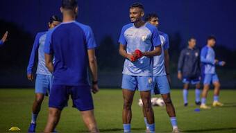 Muhammed Uvais of Punjab FC in India colours. Image: AIFF
