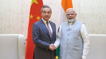 Prime Minister Narendra Modi meets Chinese Foreign Minister Wang Yi at his residence in New Delhi. X.com/@narendramodi