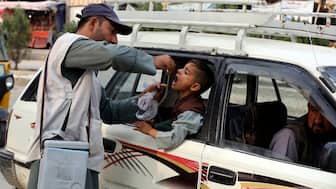 A health worker administers a polio vaccine to a child in Jalalabad, Afghanistan, October 29, 2024. File Image/AP