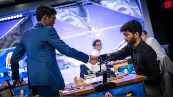 D Gukesh suffered a defeat against R Praggnanandhaa in Round 1 of Sinquefield Cup. Image: Grand Chess Tour