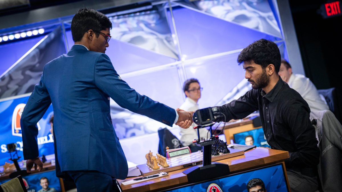 D Gukesh suffered a defeat against R Praggnanandhaa in Round 1 of Sinquefield Cup. Image: Grand Chess Tour D Gukesh suffered a defeat against R Praggnanandhaa in Round 1 of Sinquefield Cup. Image: Grand Chess Tour