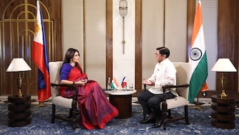 Philippines President Ferdinand R Marcos Jr and Firstpost Managing Editor Palki Sharma. (Image: Firstpost)
