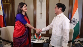 Philippines President Bongbong Marcos and Firstpost Managing Editor Palki Sharma. Image- FP
