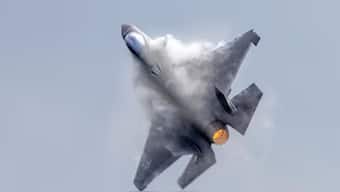 A Lockheed Martin F-35 fighter jet performs during the International Aerospace Exhibition ILA on the opening day at Schoenefeld Airport in Berlin, Germany June 5, 2024. REUTERS