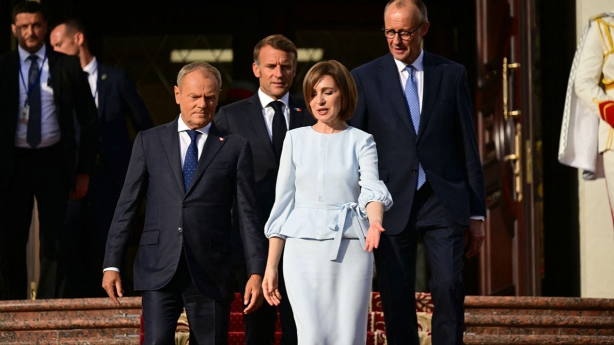 France, Germany, Poland leaders visit Moldova in show of support amid fears of Russian meddling