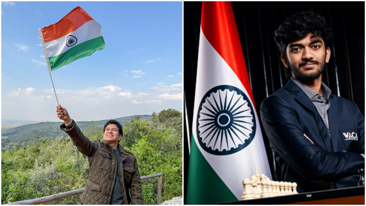 Cricket legend Sachin Tendulkar and reigning chess world champion D Gukesh were among the leading sportspersons wishing India on its 79th Independence Day. Image credit: Sachin Tendulkar/Steve Bonhage Cricket legend Sachin Tendulkar and reigning chess world champion D Gukesh were among the leading sportspersons wishing India on its 79th Independence Day. Image credit: Sachin Tendulkar/Steve Bonhage