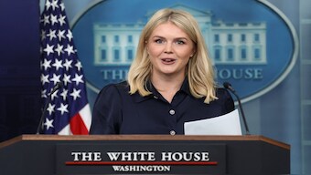 White House Press Secretary Karoline Leavitt speaks during a press briefing at the White House in Washington, D.C., U.S., on Thursday. Reuters