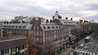 (File) A view of Harvard campus on John F. Kennedy Street at Harvard University is pictured in Cambridge, Massachusetts, US, December 7, 2023.Reuters
