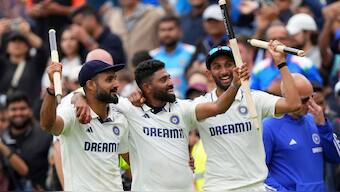 Mohammed Siraj produced the magical delivery to disturb the stumps of Gus Atkinson, and with that India won the match by 6 runs, ending the five match series at 2-2 draw. Image: AP