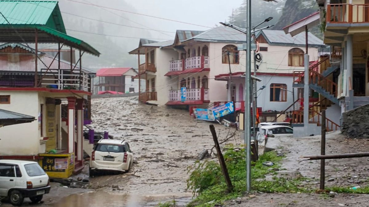 Houses partially submerged due to a flash flood triggered by a cloudburst at Dharali, in Uttarkashi district, Uttarakhand, August 5, 2025. PTI Houses partially submerged due to a flash flood triggered by a cloudburst at Dharali, in Uttarkashi district, Uttarakhand, August 5, 2025. PTI