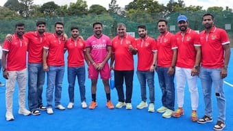 PKL team Gujarat Giants and Indian Men’s Hockey Team come together for special crossover in Bengaluru. ANI