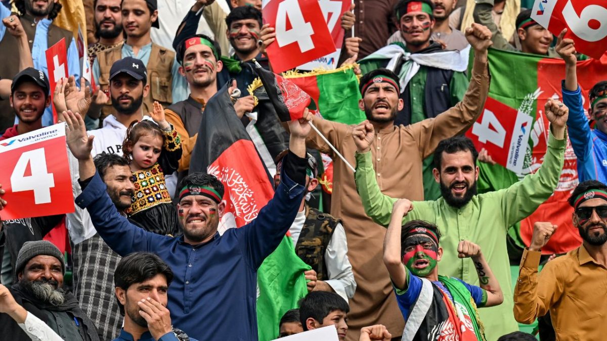 Afghanistan cricket fans cheer for their team during a match. AFP Afghanistan cricket fans cheer for their team during a match. AFP