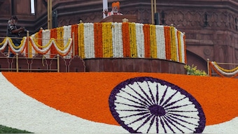 Prime Minister Narendra Modi addresses the nation during Independence Day celebrations at the historic Red Fort in Delhi, August 15, 2025. Reuters