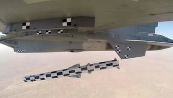 This handout photograph released by the Indian Air Force on May 22, 2019 and taken at an undisclosed location in 2017 shows a BrahMos air to surface cruise missile being launched from a Sukhoi Su-30MKI fighter aircraft. File Photo/Handout/Indian Air Force/AFP