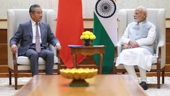  Prime Minister Narendra Modi meets with Chinese Foreign Minister Wang Yi in New Delhi, August 19, 2025. Press Information Bureau/Handout via Reuters