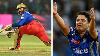 Dinesh Karthik and Piyush Chawla have registered for the SA20 auction. Image: AFP 