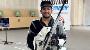 Aishwarya Pratap Singh Tomar clinches Gold in Men's 50m Rifle 3P at the 16th Asian Shooting Championship. Image:  @Media_SAI