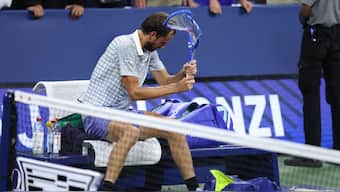 Daniil Medvedev smashed his racquet following exit from US Open 2025. Image: AFP