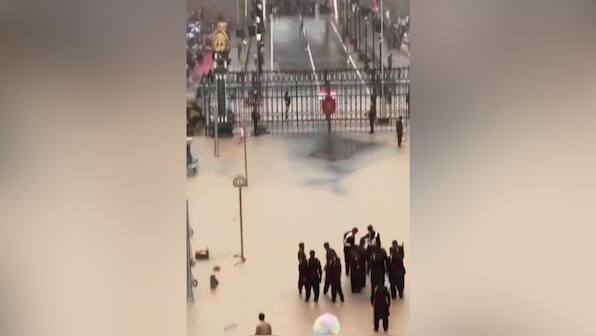 Watch: Two sides of Wagah border - waterlogged Pak, clean India