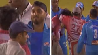 Unseen footage of the slapgate incident between Harbhajan Singh and Sreesanth. Image: Beyond23 Cricket Podcast