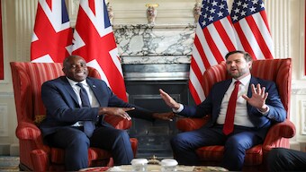 US Vice President JD Vance meets British Foreign Secretary David Lammy at Chevening House in Sevenoaks, Britain, on August 8, 2025. Reuters File