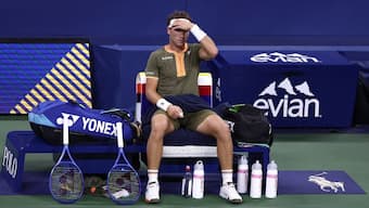 Casper Ruud during his first round match of US Open 2025. AFP