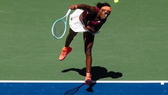Coco Gauff in action during her singles match at US Open 2025. Image: Reuters