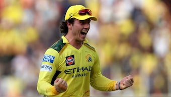Dewald Brevis in action for CSK during a match in IPL 2025. Reuters 