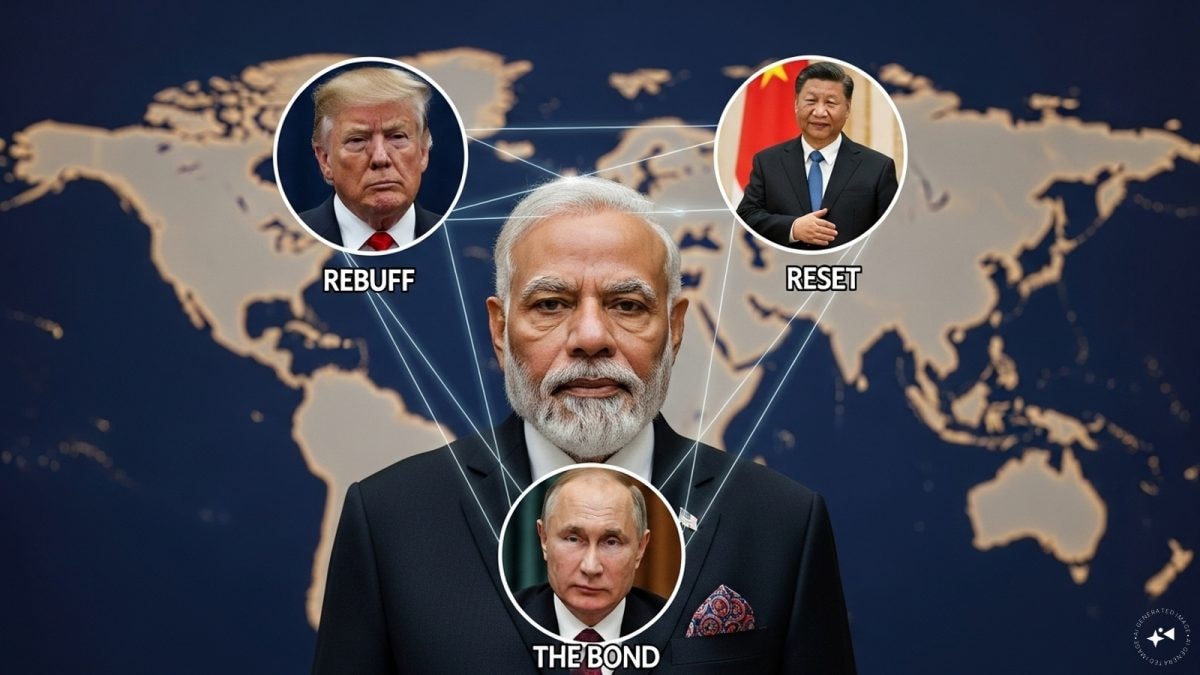 <div>3 things define PM Modi's strategic autonomy push: Rebuff to Trump, reset with Xi and bond with Putin</div>