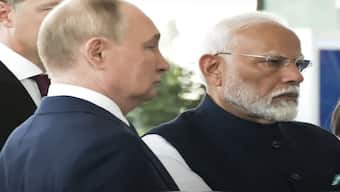 Prime Minister Narendra Modi with Russian President Vladimir Putin. PTI