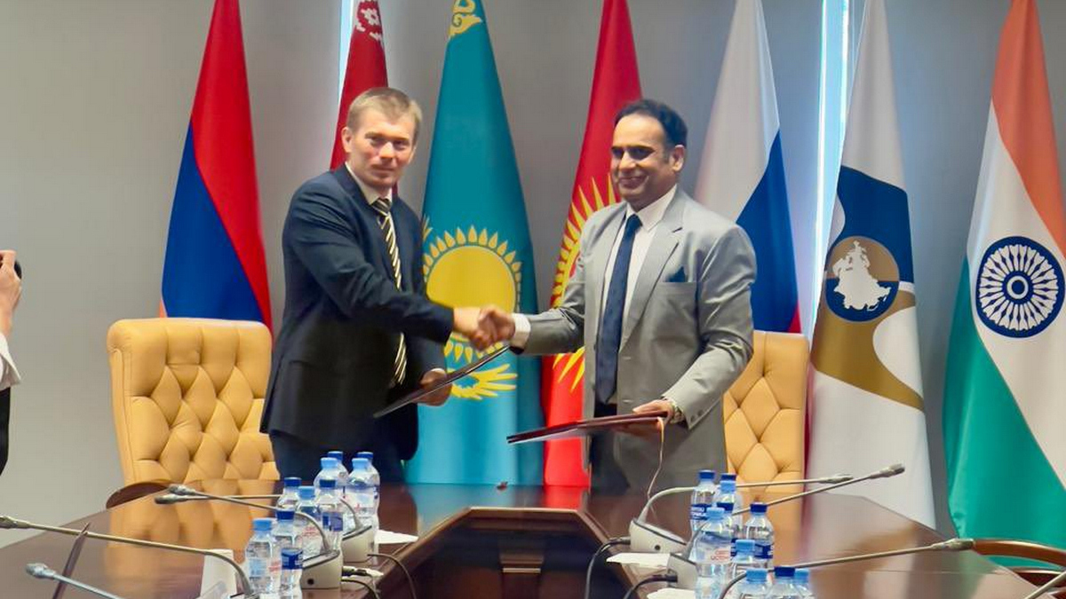 Trade between India and the EAEU stood at $69 billion in 2024. That figure was a seven per cent increase over 2023, according to data from the commerce ministry. Image courtesy: X Trade between India and the EAEU stood at $69 billion in 2024. That figure was a seven per cent increase over 2023, according to data from the commerce ministry. Image courtesy: X