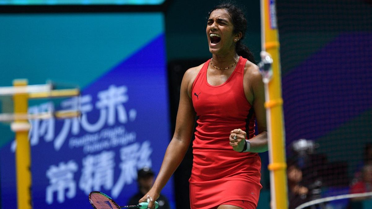 PV Sindhu stormed into the second round of BWF World Championships with straight game win. Image: AFP PV Sindhu stormed into the second round of BWF World Championships with straight game win. Image: AFP