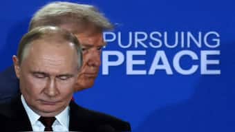 US President Donald Trump and Russian President Vladimir Putin hold a press conference following their meeting to negotiate an end to the war in Ukraine in Anchorage, Alaska. File image/Reuters