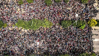 Police in the capital opened fire on demonstrators rallying against the government’s attempt to regulate social media. AFP
