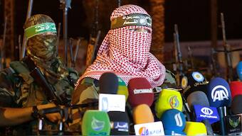Always seen wearing a Palestinian scarf to cover his face, he became a symbol for Hamas supporters across West Asia. AFP/File Photo
