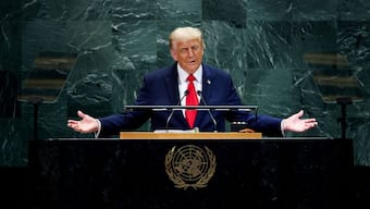 Donald Trump at the 80th United Nations General Assembly at UN headquarters in New York City. Reuters