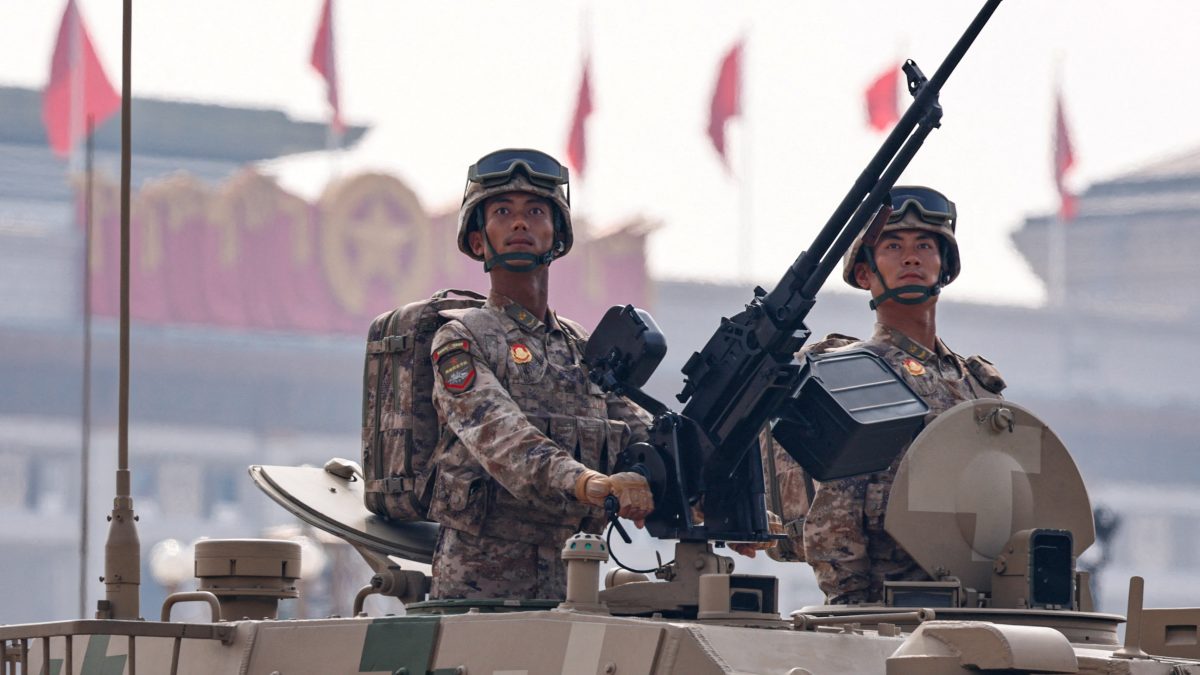Members of the People's Liberation Army Ground Assault Force stand on an armoured vehicle in amphibious assault vehicle formation during a military parade to mark the 80th anniversary of the end of World War Two, in Beijing, China, September 3, 2025. Reuters Members of the People's Liberation Army Ground Assault Force stand on an armoured vehicle in amphibious assault vehicle formation during a military parade to mark the 80th anniversary of the end of World War Two, in Beijing, China, September 3, 2025. Reuters