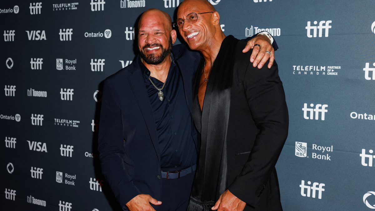 Mark Kerr and Dwayne Johnson attend the red carpet for the film The Smashing Machine. Image: Reuters Mark Kerr and Dwayne Johnson attend the red carpet for the film The Smashing Machine. Image: Reuters