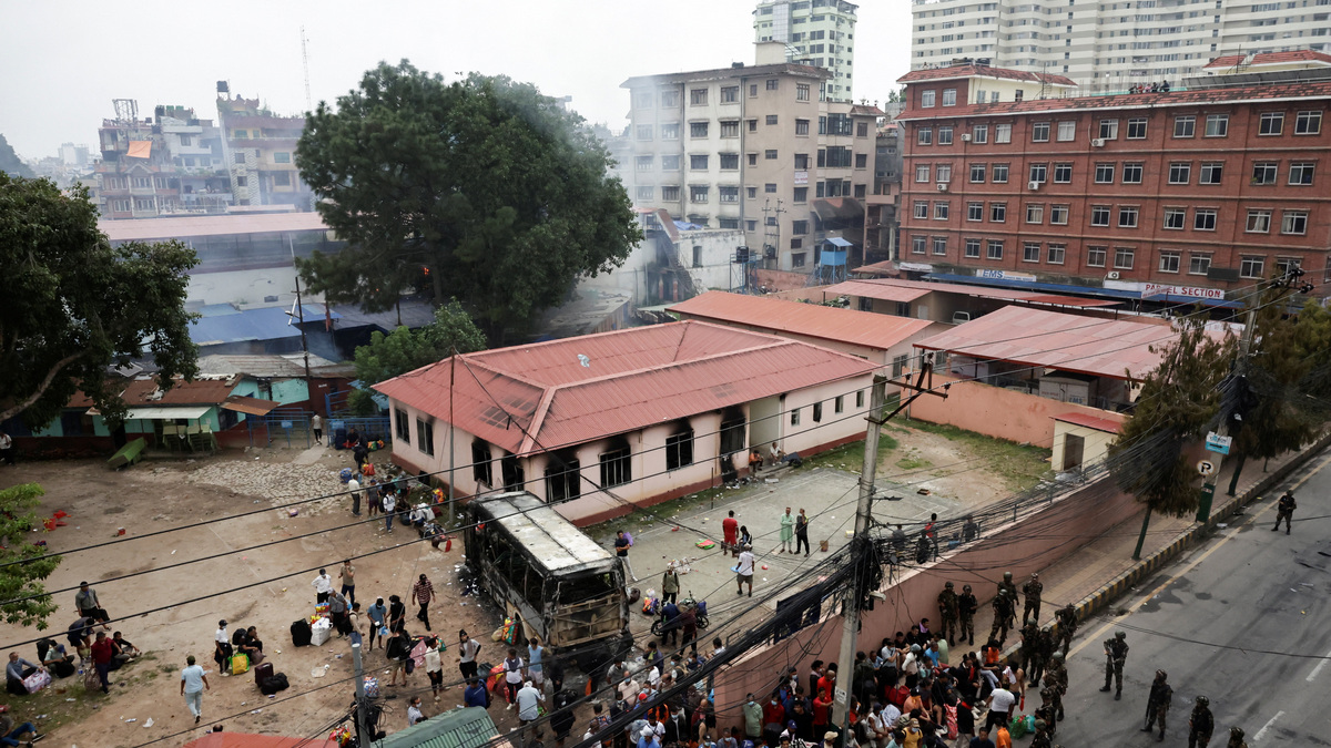 Nepali army soldiers stand guard as prisoners try to breakout from the Dilli Bazaar jail, following protests against Monday's killing of 19 people after anti-corruption protests triggered by a social media ban which was later lifted. Reuters Nepali army soldiers stand guard as prisoners try to breakout from the Dilli Bazaar jail, following protests against Monday's killing of 19 people after anti-corruption protests triggered by a social media ban which was later lifted. Reuters