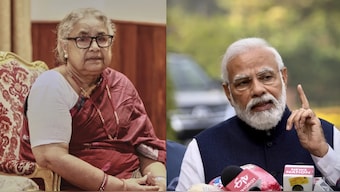 Nepal's Interim Prime Minister Sushila Karki (L) Prime Minister Narendra Modi (R). AP