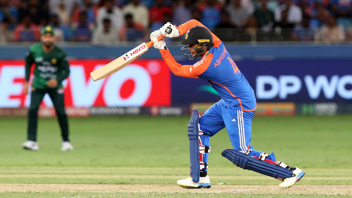 India opener Abhishek Sharma bats against Pakistan in their Asia Cup Group A match in Dubai on Sunday, 14 September. Reuters India opener Abhishek Sharma bats against Pakistan in their Asia Cup Group A match in Dubai on Sunday, 14 September. Reuters