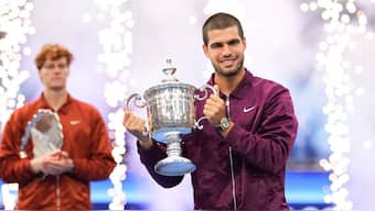 Jannik Sinner failed to put up a challenge as Carlos Alcaraz won the US Open final. Image: Reuters