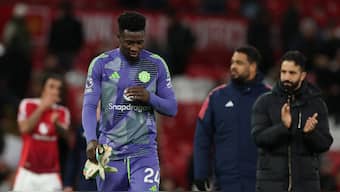 Man United manager Ruben Amorim saw Andre Onana's presence at the club as 'negative' influence. Image: Reuters 

