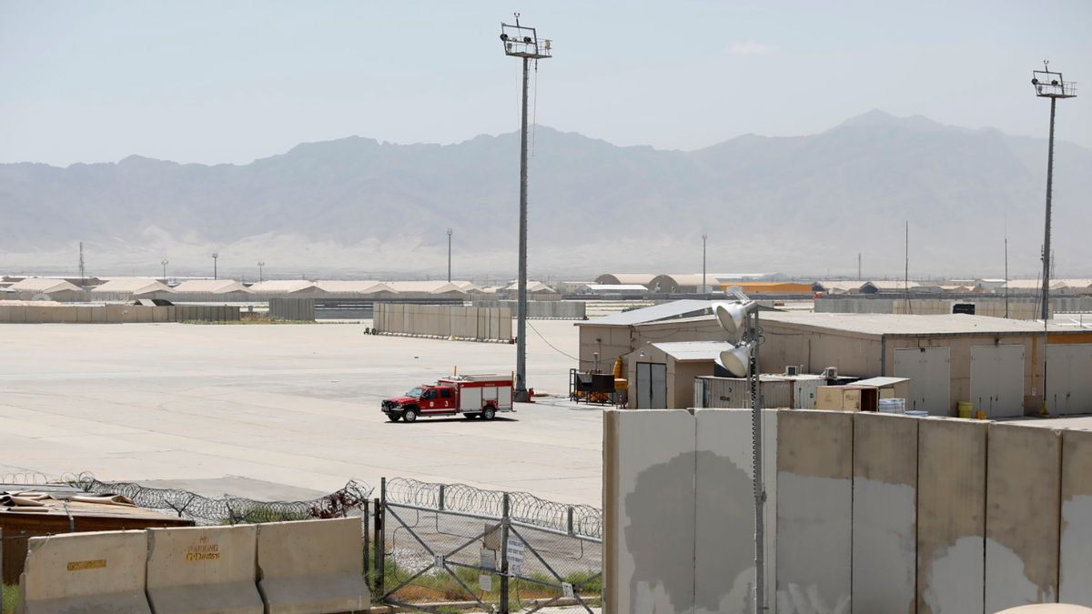 A firefighter vehicle is seen in Bagram US air base, after American troops vacated it, in Parwan province, Afghanistan, July 5, 2021. File Image/Reuters A firefighter vehicle is seen in Bagram US air base, after American troops vacated it, in Parwan province, Afghanistan, July 5, 2021. File Image/Reuters