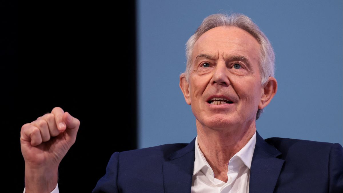Former British Prime Minister Tony Blair attends the Tony Blair Institute for Global Change's annual Future of Britain Conference, in London, Britain, July 9, 2024. File Image/Reuters Former British Prime Minister Tony Blair attends the Tony Blair Institute for Global Change's annual Future of Britain Conference, in London, Britain, July 9, 2024. File Image/Reuters